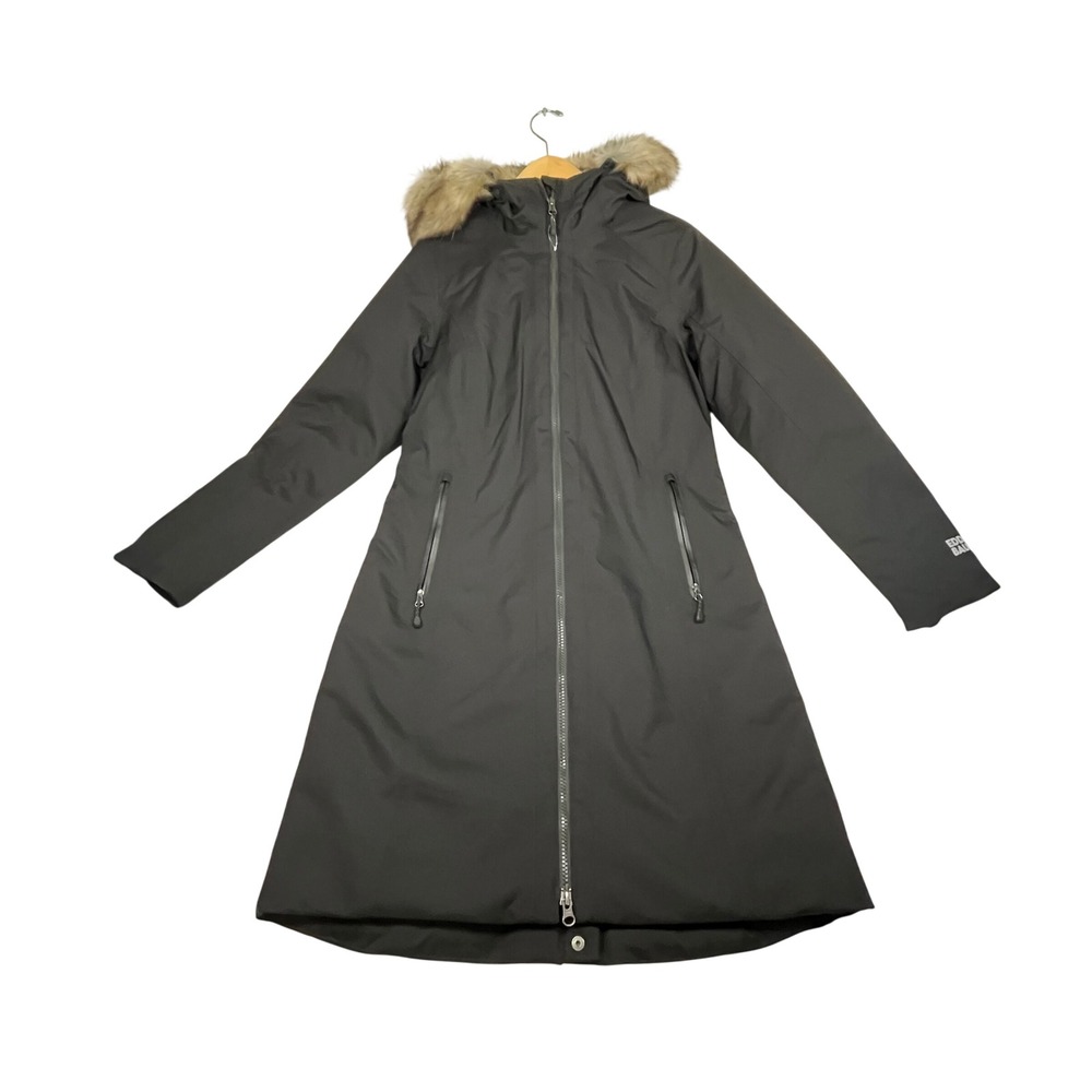 Eddie Bauer Sun Valley Down Parka Black 650 Fill Faux Fur Hood Small